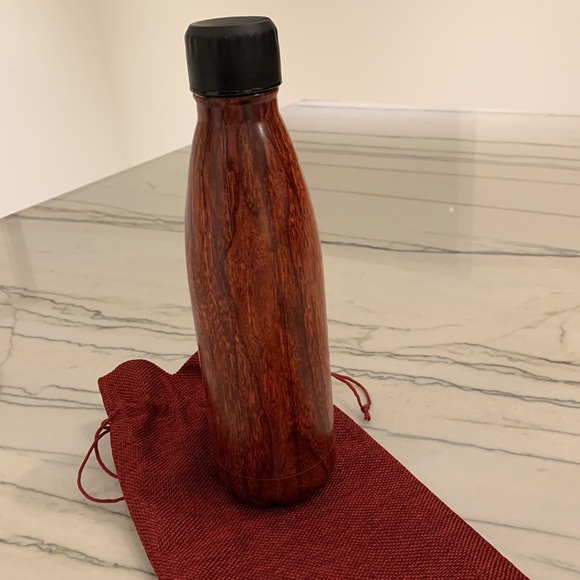 NWT Manna 17oz. Water Bottle - Monogrammed M.S. Vouge Brown Wood - Picture 10 of 13